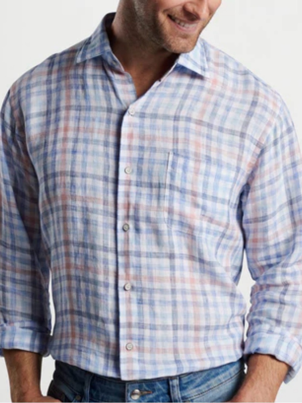 Peter Millar Breakwater Linen Sport Shirt - Like New - Large